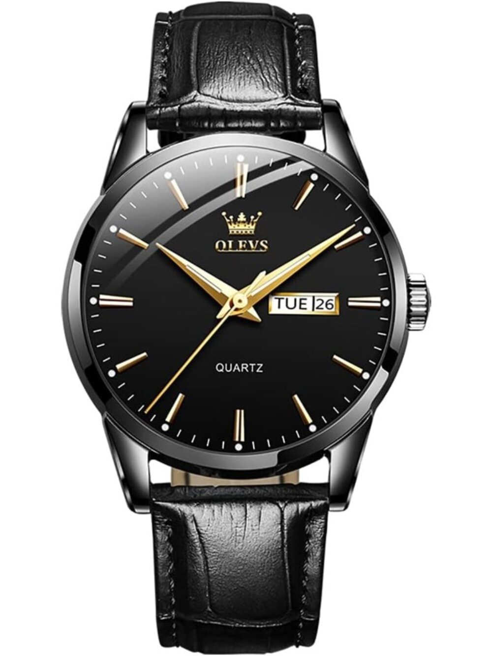 Stylish Men's Analog Quartz Watch with Day & Date, Stainless Steel, Luminous